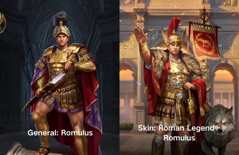 Evony General Romulus and Skin